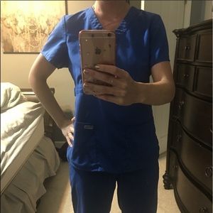 Grey’s Anatomy royal blue scrub tops